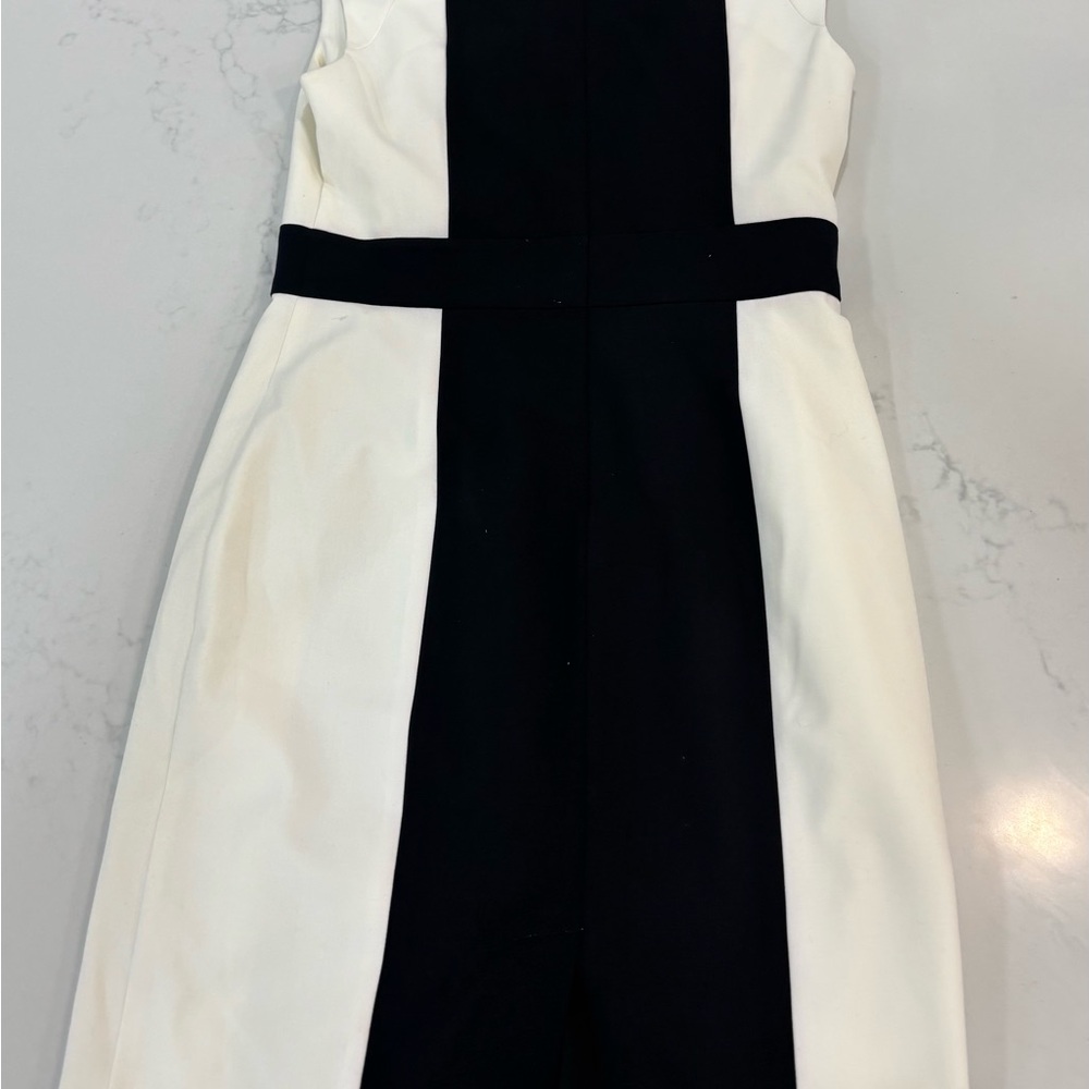 Calvin Klein Black and White Sheath Dress Sleeveless Cocktail